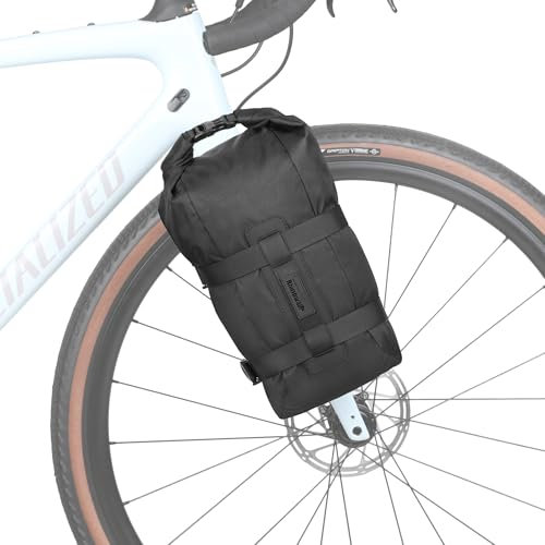 Rhinowalk Fahrrad-Vordergabeltasche, wasserdichte Fahrrad-Gepäcktasche, Satteltasche, Gabeltasche, Gepäckträger, Fahrradtasche, für E-Scooter, Mountainbike, Rennrad, Zubehör, 6,5L- Schwarz