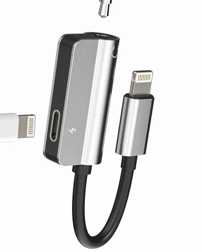 Adaptateur Lightning Jack vers 3.5mm 2 en 1 Prise écouteurs Chargeur Accessoires pour iPhone 11 12 13 14 Pro Câble AUXiliaire Voiture Audio Connecteur Casque pour Apple pour iPad Air Musique Splitter