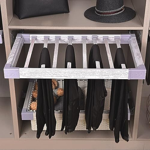 Soporte elástico para pantalones, de metal, extensible, con barra para ropa oculta en el armario de la lavadora, pantalones extraíbles, para armario