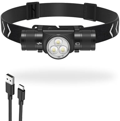 MOXTOYU Stirnlampe LED Wiederaufladbar, Superhell 1500 Lumen Stirnlampe, 180° Einstellbar IP66 Wasserdicht, 5 Lichtmodi, Leichte Stirnleuchte für Outdoor Joggen, Camping, Wandern
