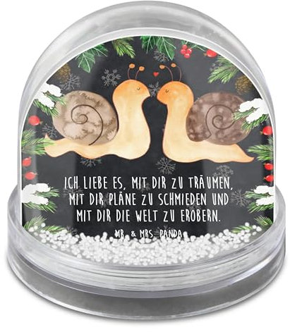 Mr. & Mrs. Panda Weihnachtskugel Schnecken Liebe - Geschenk, Große Schneekugel, Verliebt, glücklich, Paar, Freundin, Weihnachten, Weihnachts, Träume, Ehe