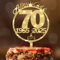 Tortendeko 70 Geburtstag Frau Mann, Seutgjie 70. Geburtstag Cake Topper Holz mit LED Lichterkette 1955 bis 2025 Kuchen Deko