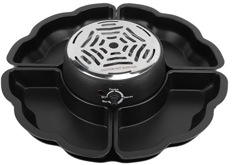 Asixxsix Elektrisches Fondue-Topf-Set, Tisch-Smores-Set für den Innenbereich mit Abnehmbaren Serviertabletts und 4 Bratgabeln, Schokoladen-Fondue-Set, Elektrischer Fondue-Maker