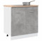 Myheimly Spülenunterschrank Betongrau 80x46x81,5 cm Holzwerkstoff Küchenschrank Küchenzeile Küchenmöbel Unterschrank Küchenunterschrank Schrank