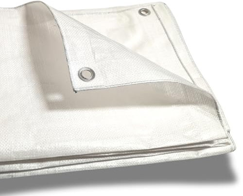 PE Abdeckplane 180g/m² wetterfest UV-stabilisiert mit Ösen & verstärktem Rand für Haus, Garten, Baustelle Schutzplane weiß reißfest 3 Meter x 4m