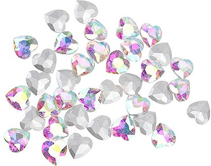 CORHAD 60 Stück Schönheitsübung bastelzeug craft Handydekoration schmuckbox takı kutusu Schmuck selber machen herzförmiges Zubehör für Handyhüllen herzförmiges Basteldekor Glas Colorful