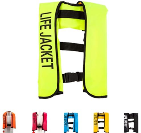 Swim Jacket - Aufblasbare Rettungsweste, Aufblasbare Rettungsweste for Erwachsene, Manuell Aufblasbare Schwimmhilfen for Damen/Herren, Ideal for Wassersport und Bootfahren, Einheitsgröße(Fluorescentgr
