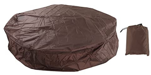 Poolabdeckung Rund mit Aufbewahrungstasche, Swimmingpool Staubschutzabdeckung wasserdichte Whirlpool Abdeckung vor Wind Schützende Abdeckung Wannenabdeckung 190x30cm (Braun, 210X30cm)