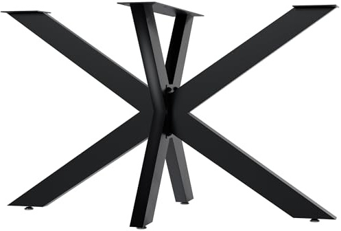 CLP Tischbeine Hardwick I Tischkufen für DIY-Tische mit Höhe 71 cm I Sternförmiges Tischgestell aus pulverbeschichtetem Stahl, Farbe:schwarz, Größe:120x68x71 cm