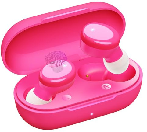 Temdan Wireless Earbuds in-Ear Headphones Bluetooth 5.3 with Built-in Mics Deep Bass Clear Call Ultralight Headsets Up to 60H Play Time for Studying Workout Gaming,Pink