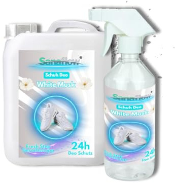 6L Schuh Deo White Musk – Frischekick für Ihre Schuhe! Geruchsstopp & Schweißgeruch-Entferner für langanhaltende Frische