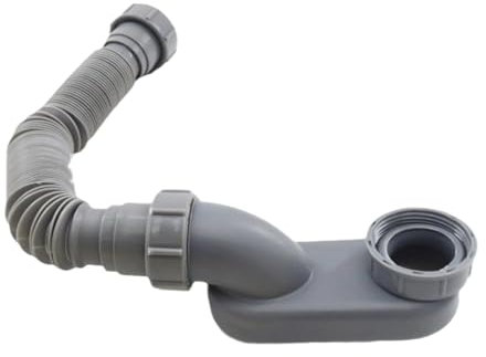 perfk Tuyau d'évacuation de baignoire-douche à, siphon flexible en P 1 1/2 pour baignoire autoportante