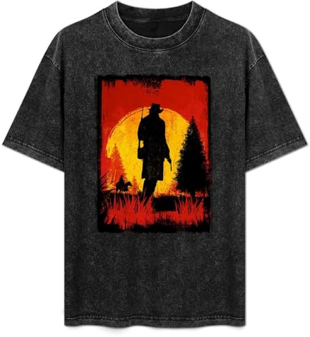 Game R Dead Remption 2 Rdr2 Arthur Morgan Mens T-Shirt Black Graphic Unisex Tee Shirt XXL