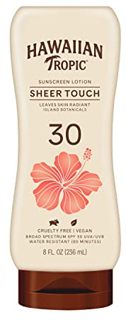 Hawaiian Tropic Sunscreen Sheer Touch Broad Spectrum Sun Care Sunscreen Lotion - SPF 30, 8 Ounce by Hawaiian Tropic