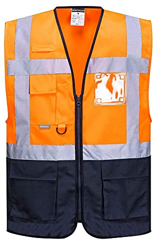 Portwest WARSCHAU EXEKUTIV WESTE, Größe: XL, Farbe: Orange/Marine, C476ONRXL
