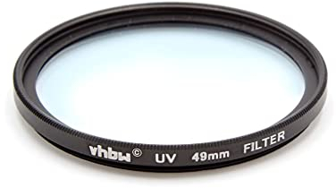 vhbw Filtre UV Universel pour Les objectifs d'appareil Photo de Filetage 49mm - Filtre de Protection UV, Noir