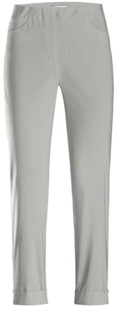Stehmann IGOR-680 14060-951, sportive Damenhose mit aufgesetzten Taschen und Aufschlag, 6/8 Länge, Größe 36, Farbe Silber