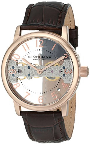 Stuhrling Original 680.02 Herren-Armbanduhr Analog Handaufzug Leder