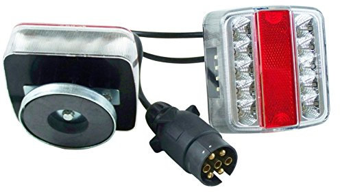 LEDWORK KIT ECLAIRAGE FEUX ARRIERE LED 7 BROCHES 12V FIXATION MAGNETIQUE POUR REMORQUE CABLE 7M