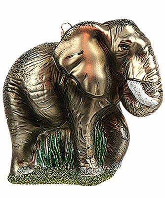 Gartenschätze Christbaumschmuck Elefant 12 cm Glas, Mundgeblasen, Rot, Weihnachtskugel