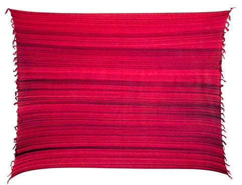 Ciffre Sarong Pareo Strandtuch Wickelrock Schal Loop Blickdicht Streifen Rot Schlicht