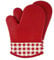 Jonhen Gants de Cuisine résistants à la Chaleur avec Doublure en Coton et Silicone pour Cuisine, pâtisserie, grillades, Barbecue, Rouge, Taille L