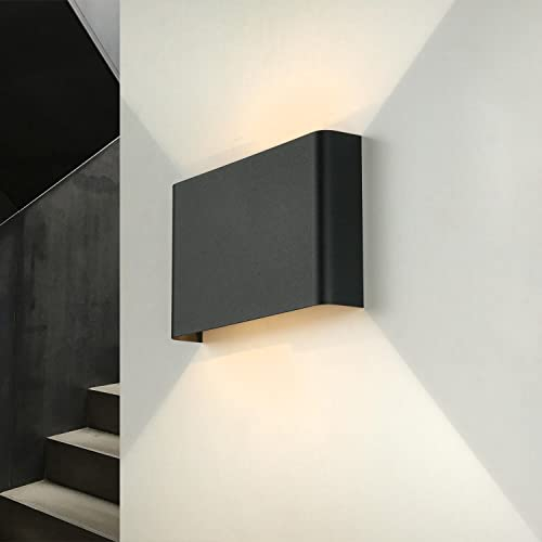 Wandlampe Up Down Innen, Flache Wandleuchte Treppenhaus Flur, Graphit, indirektes Licht Wand, T:4 cm, klein, G9, 2-flammig, Modern, Wandleuchte Schlafzimmer