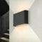 Wandlampe Up Down Innen, Flache Wandleuchte Treppenhaus Flur, Graphit, indirektes Licht Wand, T:4 cm, klein, G9, 2-flammig, Modern, Wandleuchte Schlafzimmer