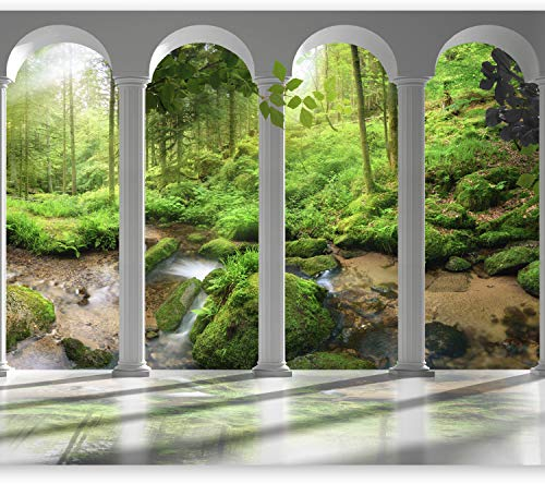 murando - Carta da parati Foresta Bosco 350x256 cm Fotomurali in TNT Murale alla moda Decorazione da Muro XXL Poster Gigante Design Carta per Pareti Natura Albero verde Architettura c-C-0187-a-a