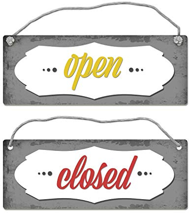 open oder closed Wendeschild mit Kordel