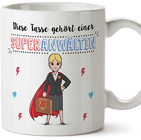 MUGFFINS Tasse/Becher Anwältin (Superhelden) - Lustige und Originelle Jura Geschenke