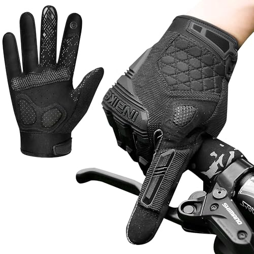 INBIKE MTB Handschuhe Motocross Sommer Atmungsaktive Touchscreen mit TPR Fingerpads und Eva Pad rutschfest Fahrradhandschuhe Vollfinger Herren Damen für Radfahren Moutainbike Rennrad (MC020)