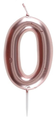 Santex 7305-0, Candle 9 cm Rose Gold, Number 0