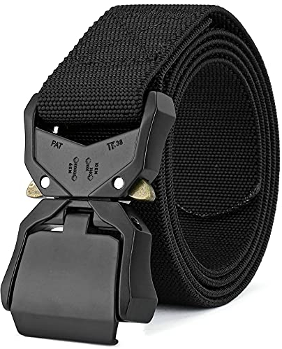DEYACE Taktischer Gürtel Militär Wandern 3,8cm Arbeitsgürtel Herren mit Schwere Schnellverschluss Schnalle