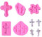 5 Stücke Kreuzform Kuchen Fondant Form, Kreuzbackform in Blumenform, Kreuzfondant Schokoladenform, für in Kuchen, Brot, Mousse, Gelees, Fertiggerichten, Pralinen(Rosa)