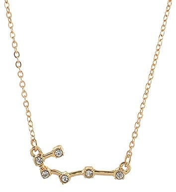 Gold Star Sign Constellation Pendant Chain Necklace - Cancer (22nd June - 22nd July) - Zodiac Constellation Horoscope Celestial Astrology Jewellery - Women Men Gift