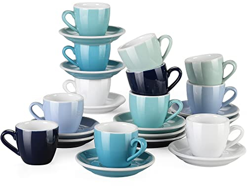 LOVECASA, Serie Sweet, Servizio da caffè espresso in porcellana per 12 persone, tazza da 80 ml + piattino