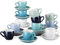 LOVECASA, Série Sweet, Service à Café Expresso en Porcelaine pour 12 Personnes, Tasse 80ml + Soucoupe