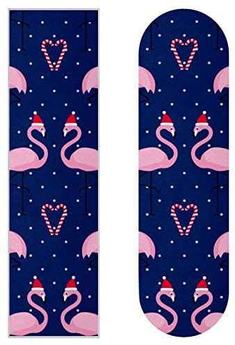 Lot de 2 feuilles de papier de verre pour skateboard et longboard Motif flamant rose