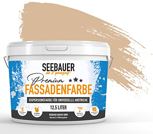 SEEBAUER diy® | Premium-Fassadenfarbe für Außen | Universelle Fassadenfarbe Orange | Gute Deckkraft und Farbintensität | Verschiedene Trendfarben (12,5 Liter, No. 521 Tangerine Temptation)