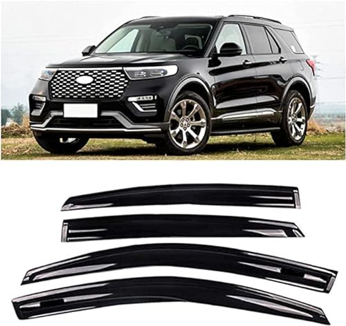4 stück Auto Seitenfenster Windabweiser Regenabweiser für Ford Explorer 2020, Auto Windabweiser Regenabweiser Vorne Hinten Windabweiser Autofenster-Visier-Regenschutz