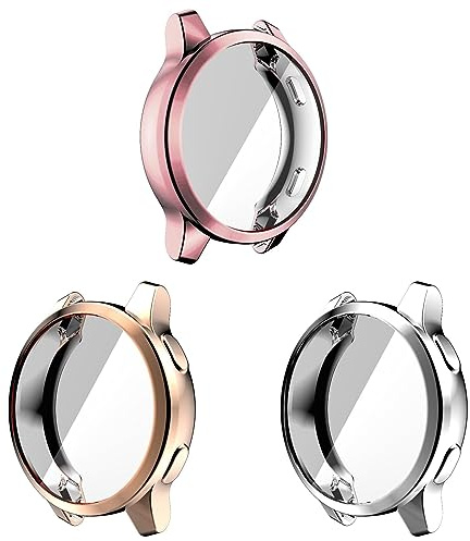 Hülle Kompatibel mit Garmin Vivoactive 4S Schutzfolie Schutzhülle, [3 Stück] Flexibles TPU Displayschutz Case Kratzfest Abdeckung Schutz Gehäuse für Garmin Vivoactive 4S