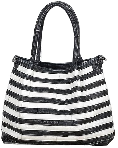 Segater Frauen Schwarz Weiß Tote Geldbörse Gestreifte Spliced Handtasche Echtes Leder Schulter Reise Crossbody Tasche Shopper Schulranzen