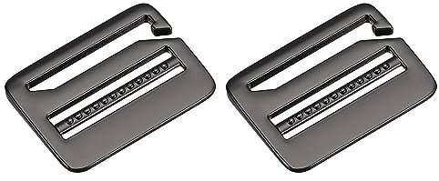 Uxcell Metal Ladder G-Hook Adjuster Slide Buckle, 2pcs 32mm(1-1/4) Inner Width for Webbing Backpack Strap, Gun-Black