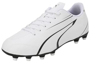 PUMA Men Vitoria FG/AG Soccer Shoe, PUMA White-PUMA Black, 10 UK