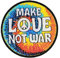 Make Love not War Aufnäher zum aufbügeln oder aufnähen Bügelbild Aufbügler für Kleidung gestickter Bügelpatch Applikation Regenbogen Peace Patch Größe 7,4 x 7,4 cm