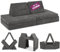 Linodino® Spielsofa Cord - Kindersofa | Schaumstoff Bausteine - Kinder Sofa für einen aufregenden Indoor Spielplatz | XXL Kindercouch als Kuschelecke im Kinderzimmer, mit Schlaffunktion | Nashorn Grau