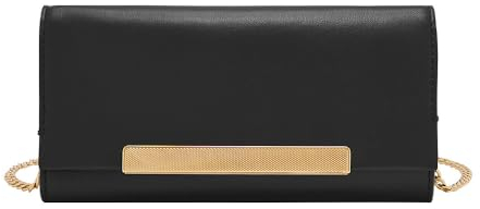 Fossil Penrose Handtasche aus Leder, Baumwolle oder Polyester für Damen, Schwarz und Gold