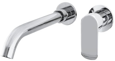 VALAZ Grifo Lavabo Cromado Empotrado | Grifo Lavabo Monomando, Mezclador Agua Fría y Caliente, Ahorro de Agua | Instalación Fácil y Rápida | Latón, Inoxidable, Elegante, Redondo, Serie Tuejar