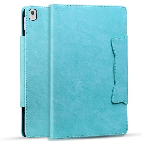 Hülle für iPad 9/8/7 Generation, Premium Leder Leichte Geschäftshülle mit Ständer, Mehrfachwinkel, Kartenfächer, Automatische Wake/Sleep für iPad 10.2 Zoll 2021/2020/2019, Blauer Himmel